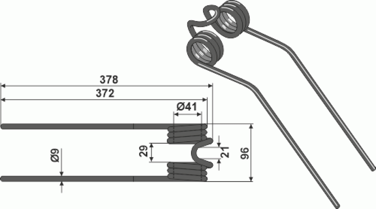 Heuwenderzinken Ø9