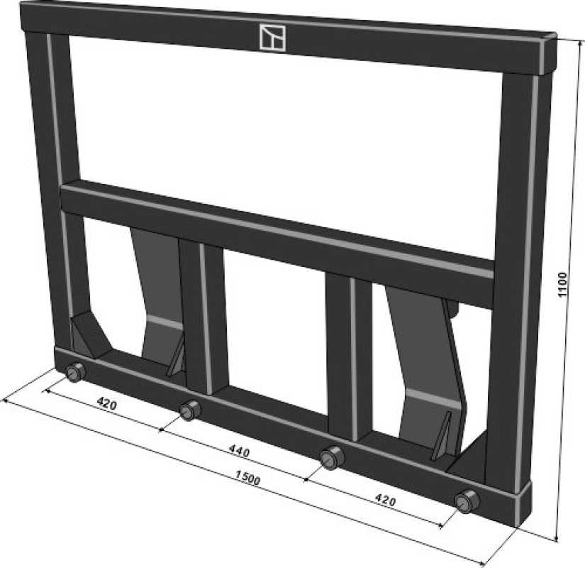 Ballengabelträger 1500x1100 für 4 Frontladerzinken