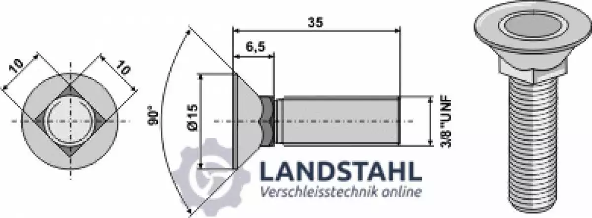 Pflugschraube 3/8''UNF