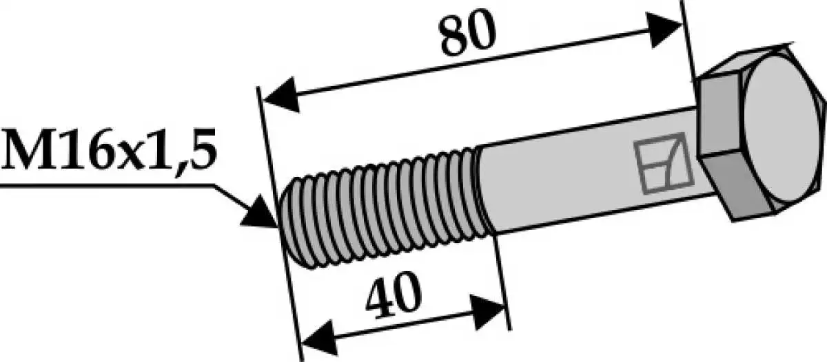 Sechskantschraube M16x1,5x80