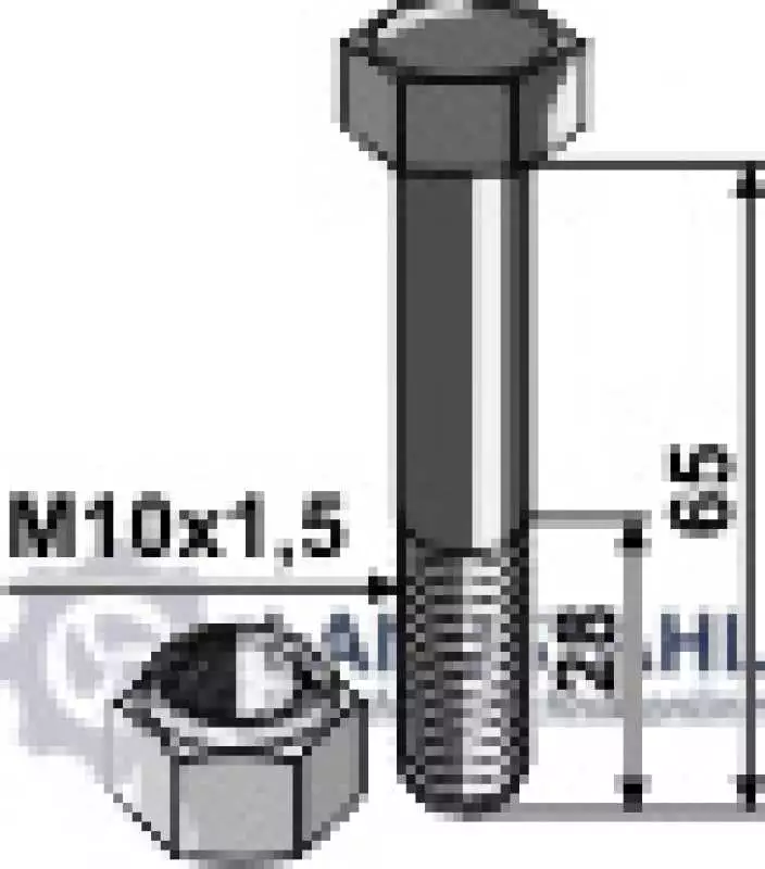 Schraube mit Sicherungsmutter - M10 - 10.9