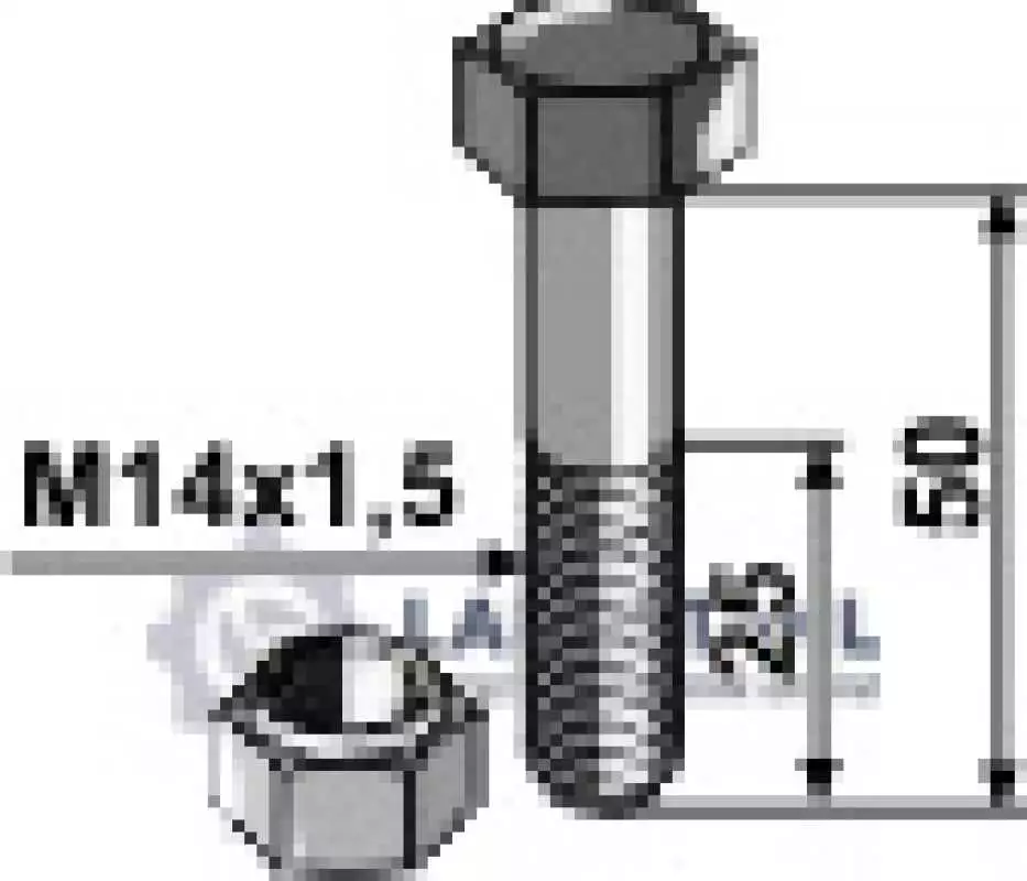 Schraube mit Sicherungsmutter - M14x1,5 - 12.9