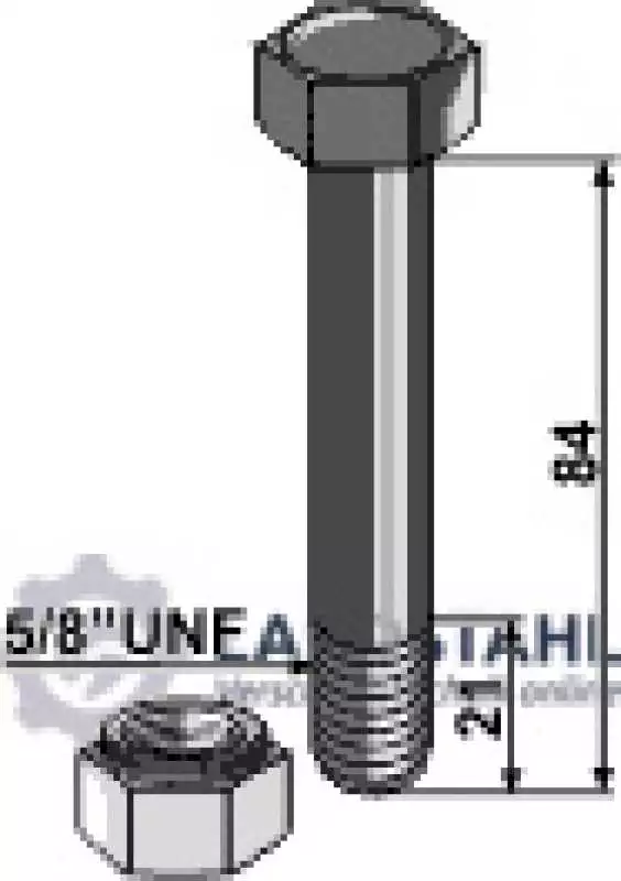 Schraube mit Sicherungsmutter - 5/8''UNF
