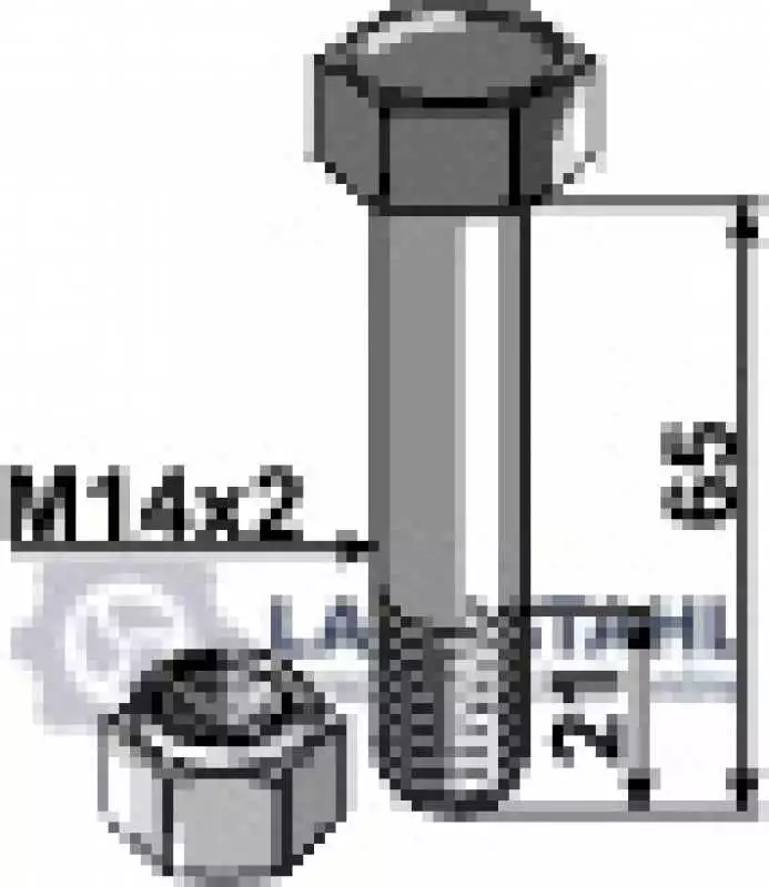 Schraube mit Sicherungsmutter - M14x2 - 10.9