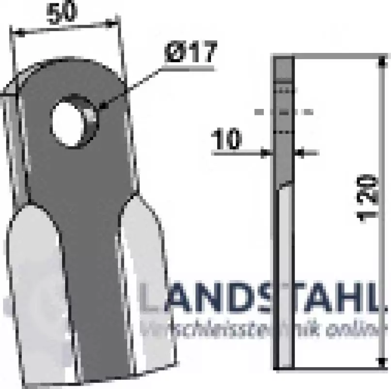 Gerades Messer 120x50mm