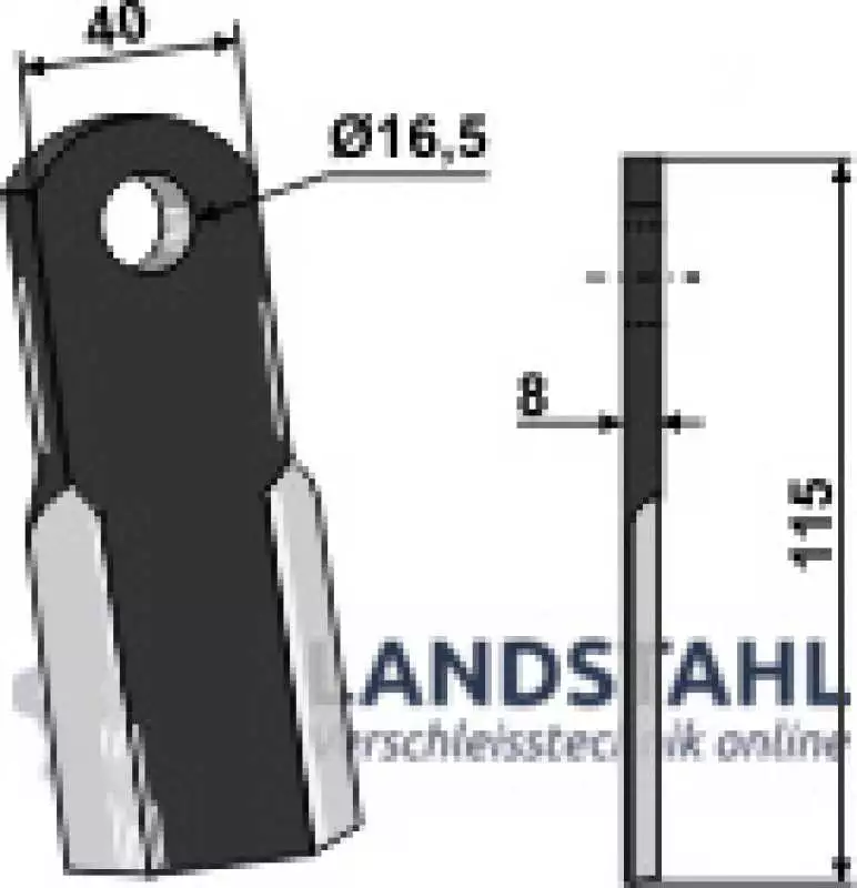 Gerades Messer 115x40mm
