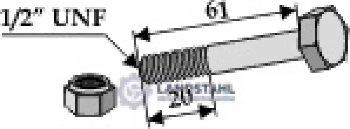 Schraube mit Sicherungsmutter - 1/2''UNF