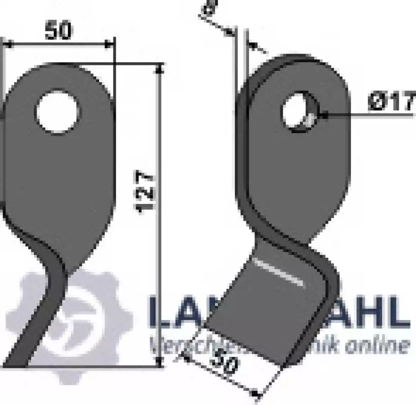 Gedrehtes Messer 127x50mm
