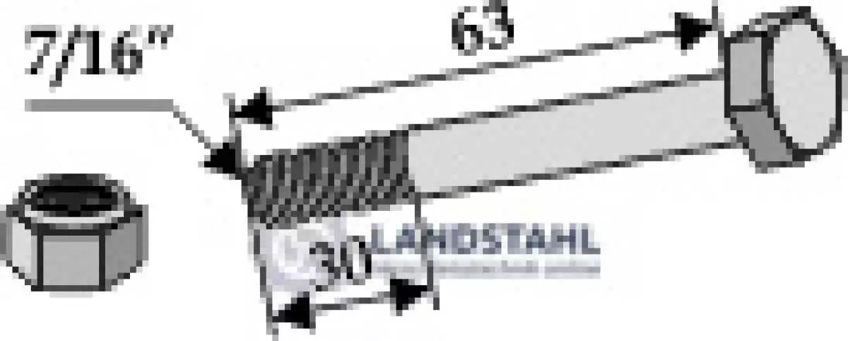 Schraube mit Sicherungsmutter - 7/16''UNF