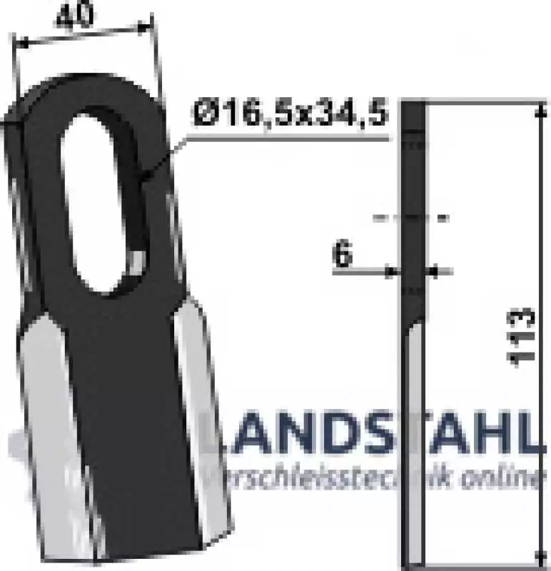 Gerades Messer 113x40mm
