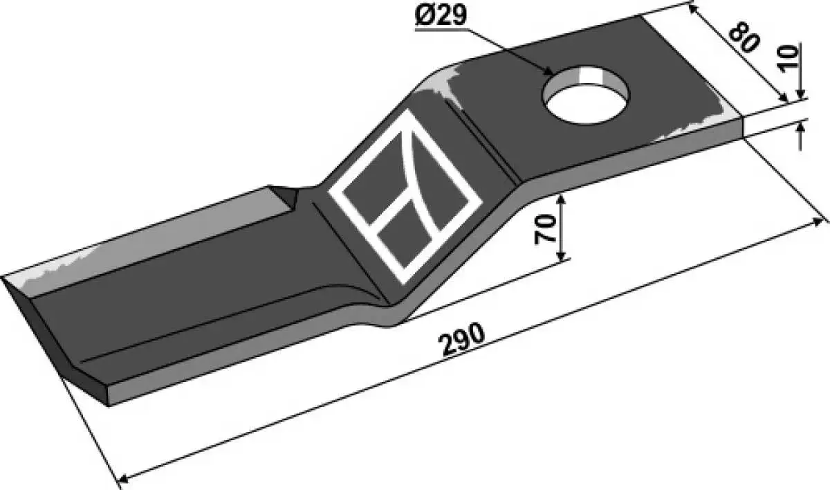 Messer 290x80mm, rechts