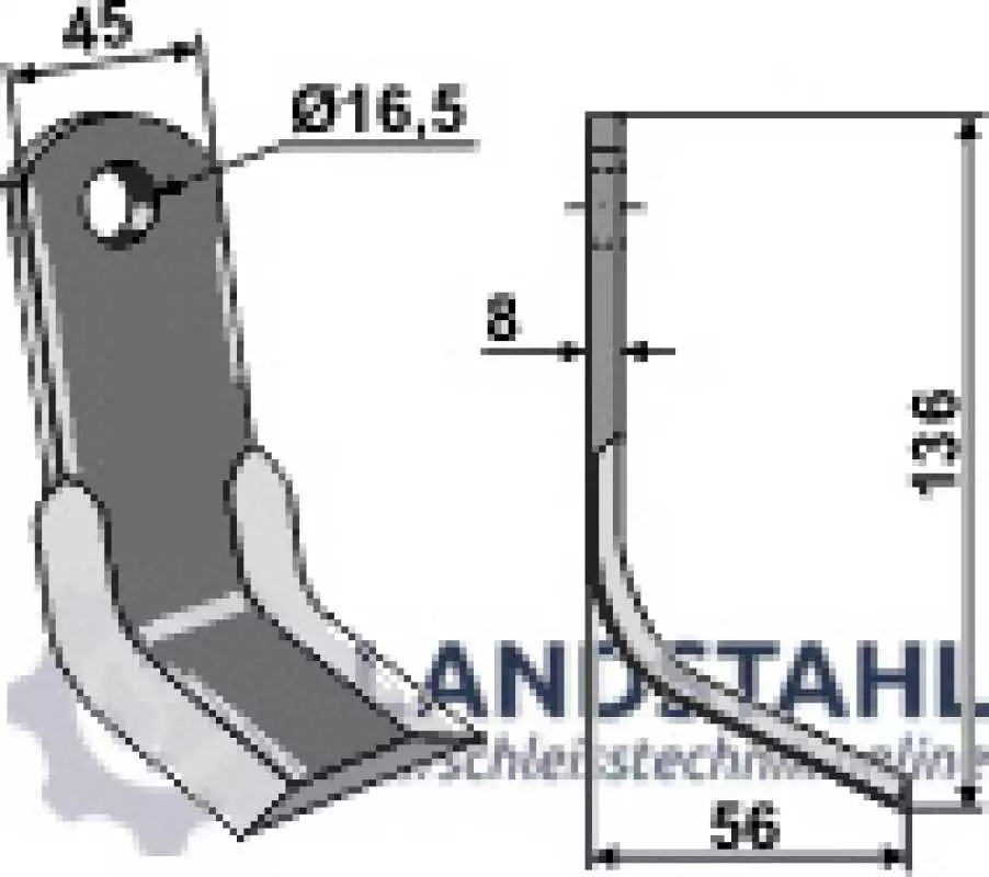 Y-Messer 136x45mm