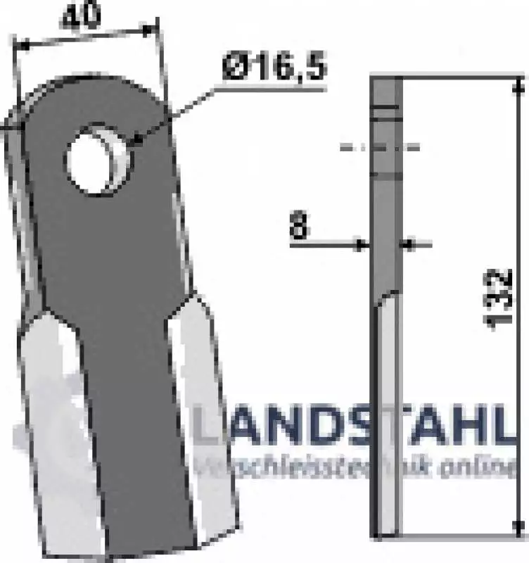 Gerades Messer 132x40mm