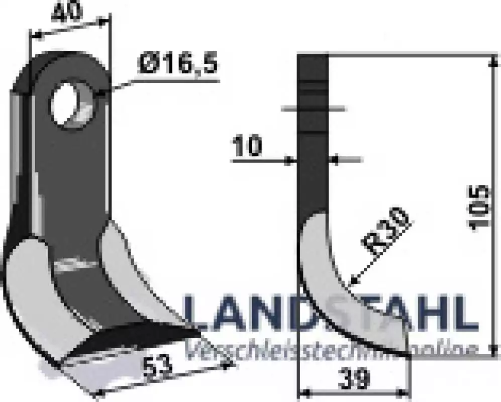 Y-Messer 105x40mm