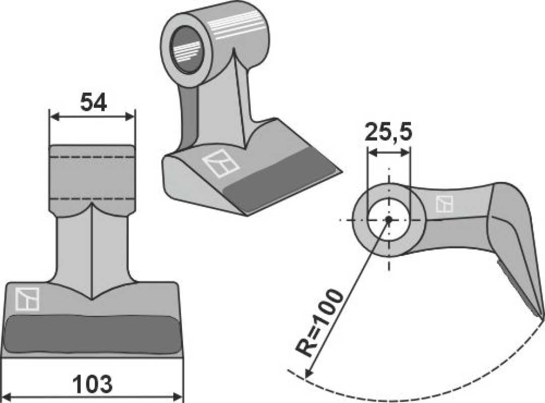 Hammerschlegel mit Aufschweißung 103x54mm