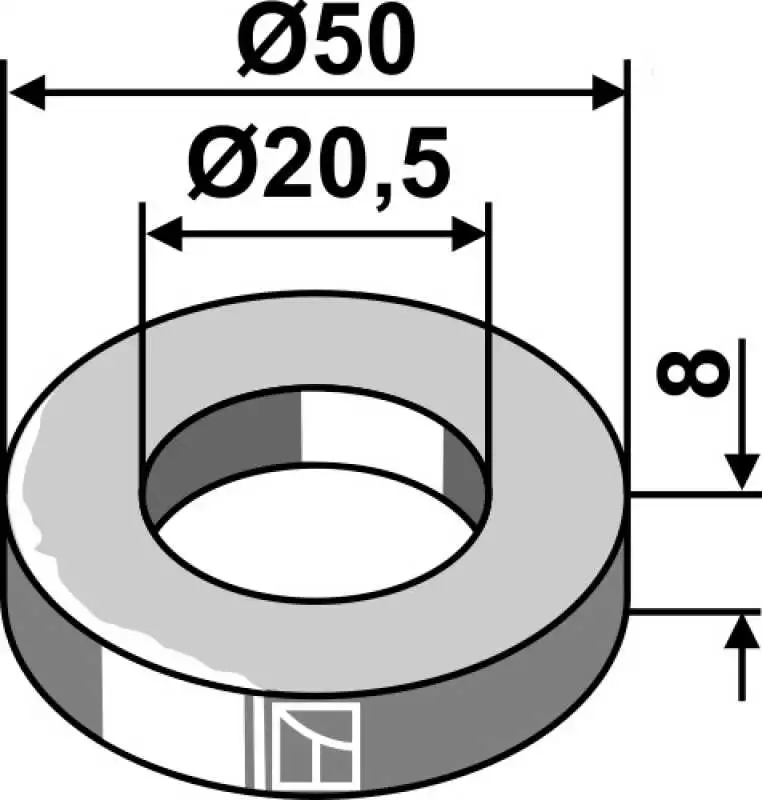 Scheibe Ø50x8xØ20,5