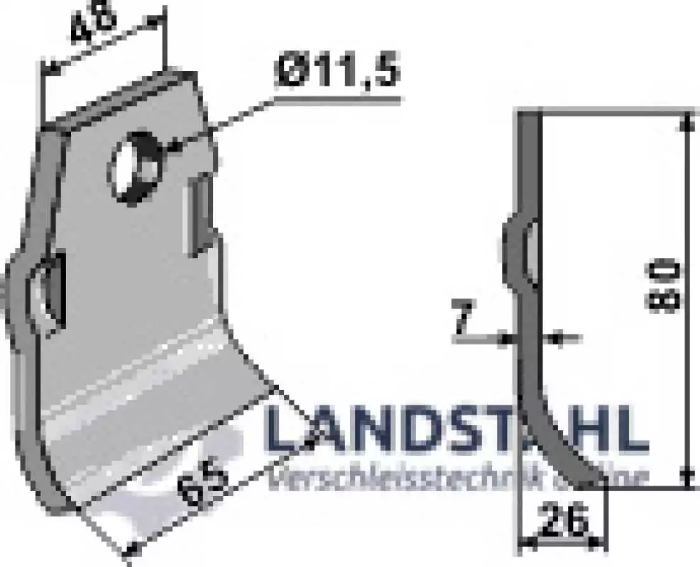 Klinge 80x65mm