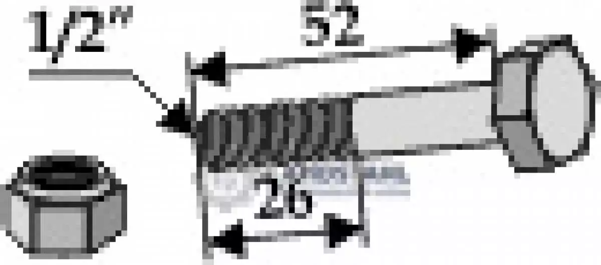 Schraube mit Sicherungsmutter - 1/2''UNF