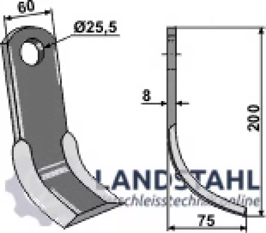 Y-Messer 200x60mm