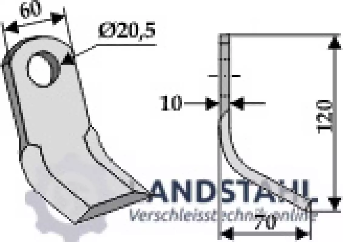 Y-Messer 120x60mm