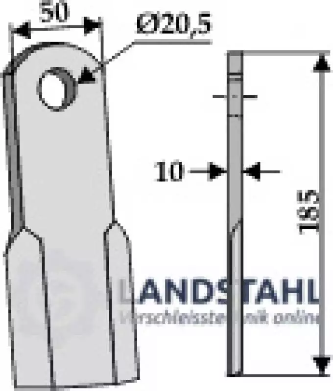 Gerades Messer 185x50mm