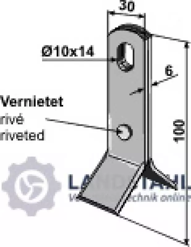 Y-Messer 100x30mm