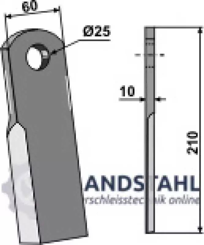 Gerades Messer 210x60mm