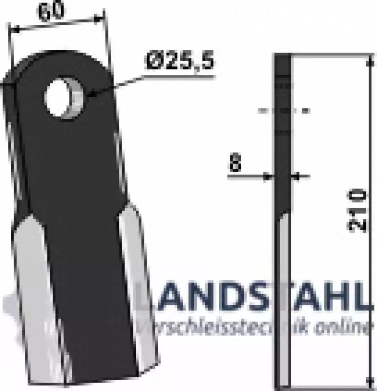 Gerades Messer 210x60mm