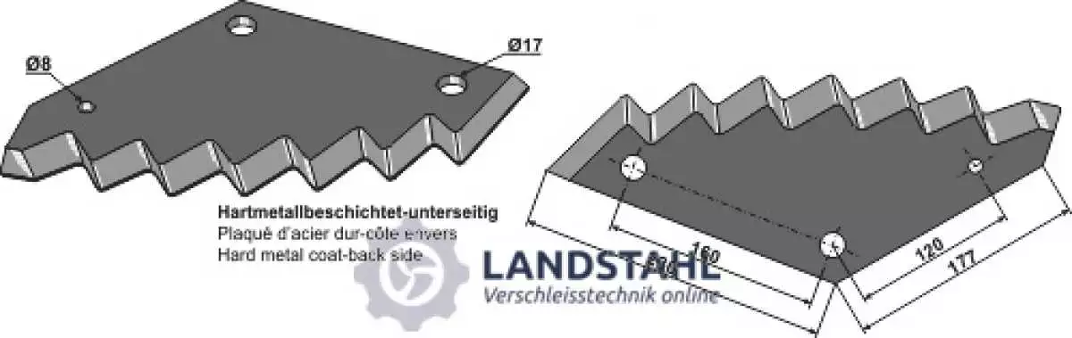 Futtermischwagenmesser - Hartmetall beschichtet