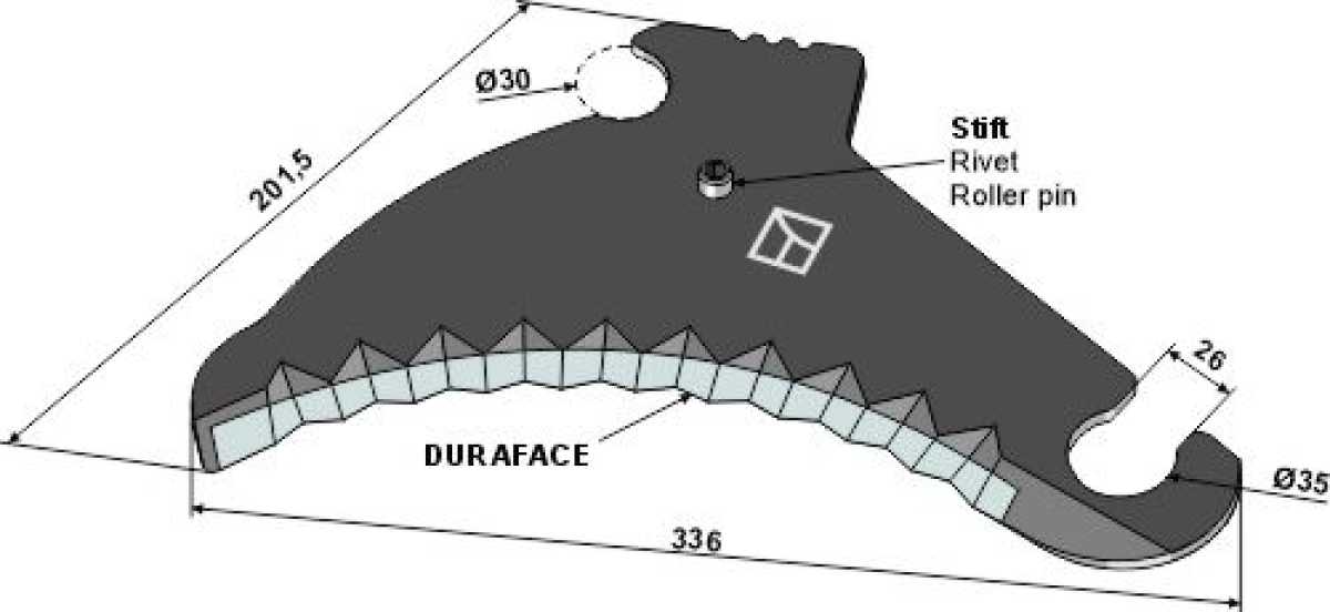 Rundballenmesser 336mm - DURAFACE