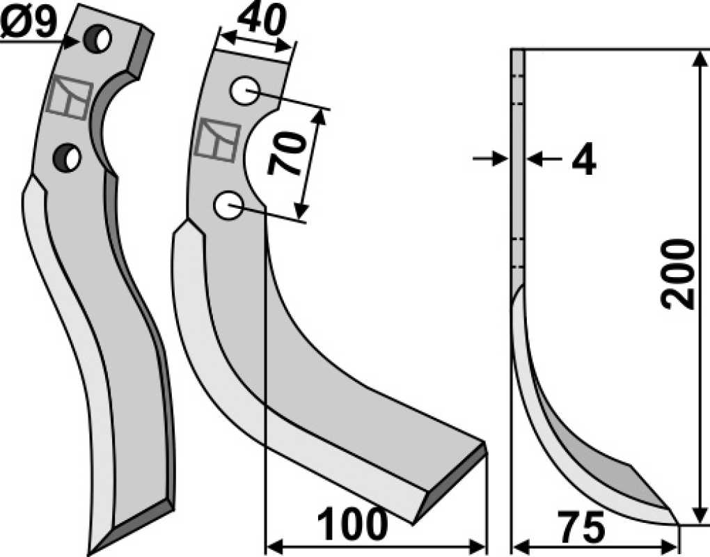 Fräsmesser 200x40mm, rechts