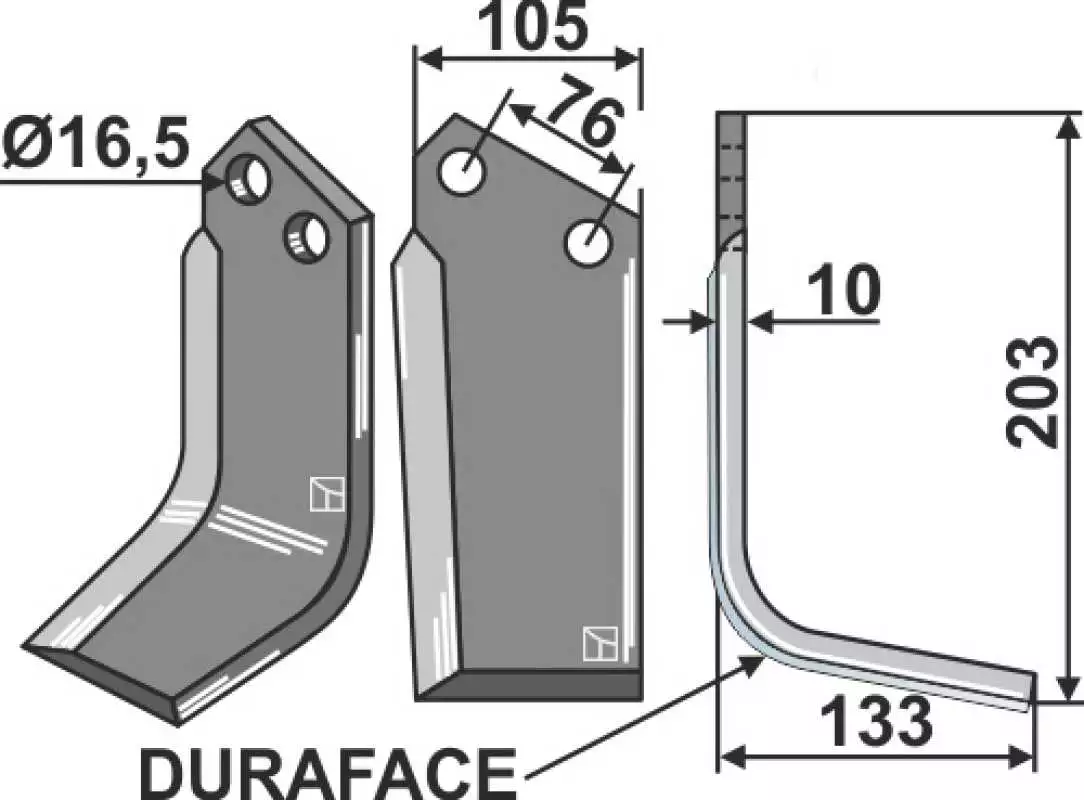 Fräsmesser DURAFACE 203x105mm, rechts