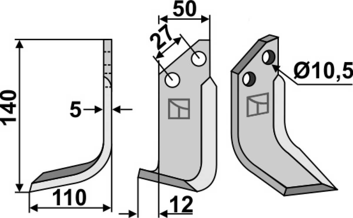 Fräsmesser 140x50mm, links