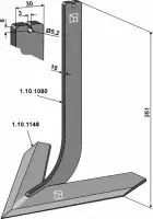 Stiel mit Schar 280mm