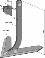 Stiel mit Schar 380mm