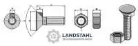 Pflugschraube DIN 604 M10x1,5x25 mit Sechskantmutter