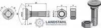 Pflugschraube M10x1,5x45 und Sechskantmutter