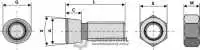 Scharschraube M12 x 1,75 x 30 mit Sechskantmutter