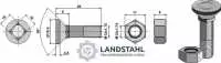 Pflugschraube M12x1,75x36 und Sechskantmutter