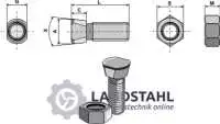 Scharschraube M12x1,75x40 mit Sechskantmutter