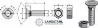 Pflugschraube DIN 608 M14 x 2 x 80 mit Sechskantmutter