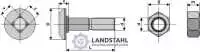 Körperschraube M16 x 1,5 x 100 und Sechskantmutter