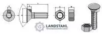 Pflugschraube DIN 604 M16 x 2 x 110 mit Sechskantmutter