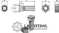 Scharschraube M16 x 2 x 30 mit Sechskantmutter