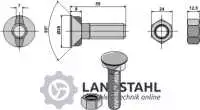 Pflugschraube M16 x 2 x 55 mit Sechskantmutter