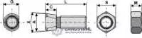 Scharschraube M16 x 2 x 80 mit Sechskantmutter