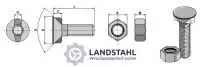 Pflugschraube DIN 11014 M20 x 2,5 x 40 mit Sechskantmutter