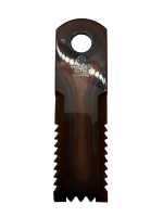 15 Stück Schlegelmesser, 175x50x4,5/20,1, gerade, dreiseitig, gezahnt, rot
