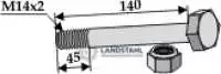 Schraube mit Sicherungsmutter - M14x2 - 10.9