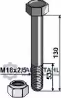 Schraube mit Sicherungsmutter - M18x2,5 - 10.9